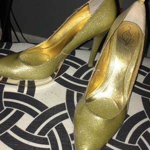 ☝️SALE☝️ BabyPhat Gold Sparkling Heels